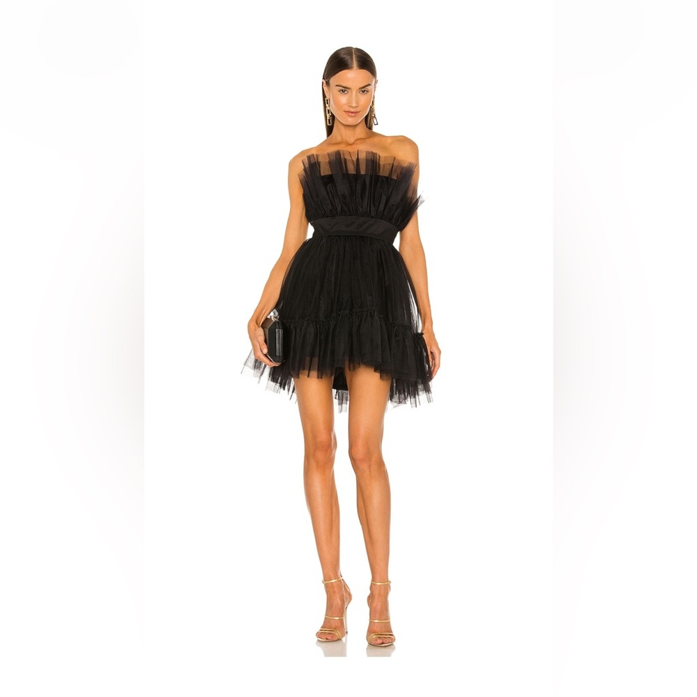 🖤Katie May dress Ellee Strapless Mini black Tulle Size Medium